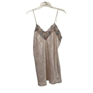 Wendy Ann Vintage 90s Floral Satin Nightie Chemise Womens Size Medium USA